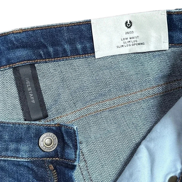 Belstaff Eastham Low Waist Slim Leg Blue Moto Denim Jeans Mens 28 - Picture 6 of 11